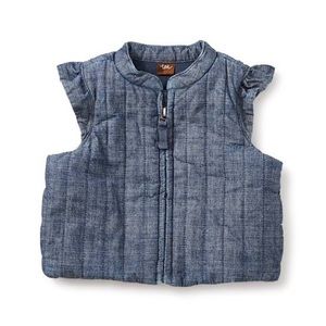 Tea Collection XS Girl’s Citizen Chambray Zip Vest